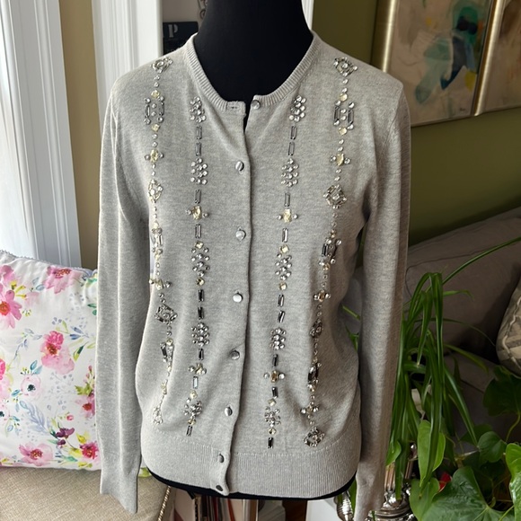 Ann Taylor Cotton Blend Gem Sweater - Picture 1 of 2